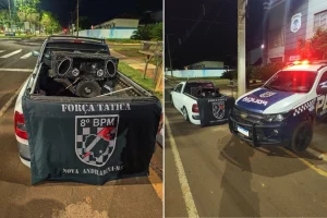 Foto: Veículo com sistema de som automotivo foi removido e apresentado na Delega