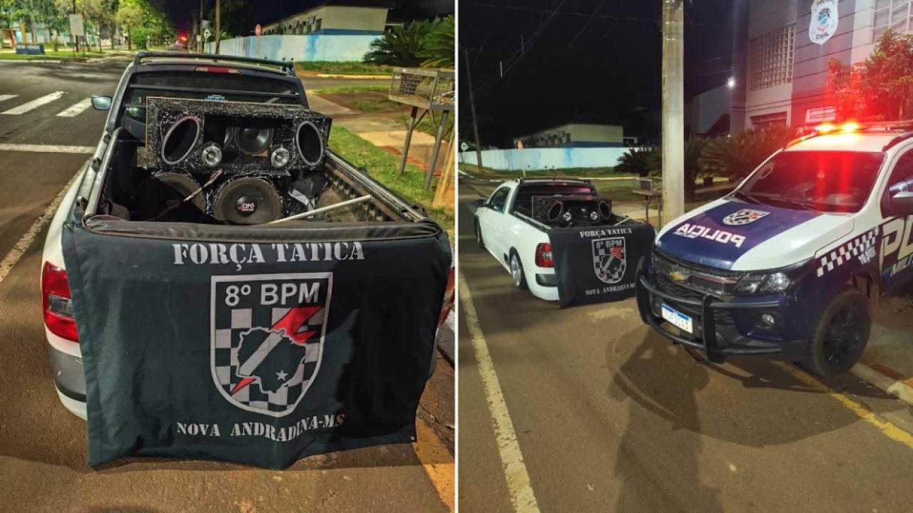 Foto: Veículo com sistema de som automotivo foi removido e apresentado na Delega