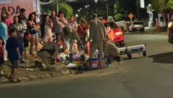 Motociclista ficou ferido após colisão no cruzamento das ruas Espírito Santo e S