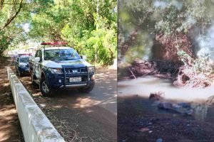 Achado de cadáver em córrego de Campo Grande. — Foto: Achado de cadáver em córre