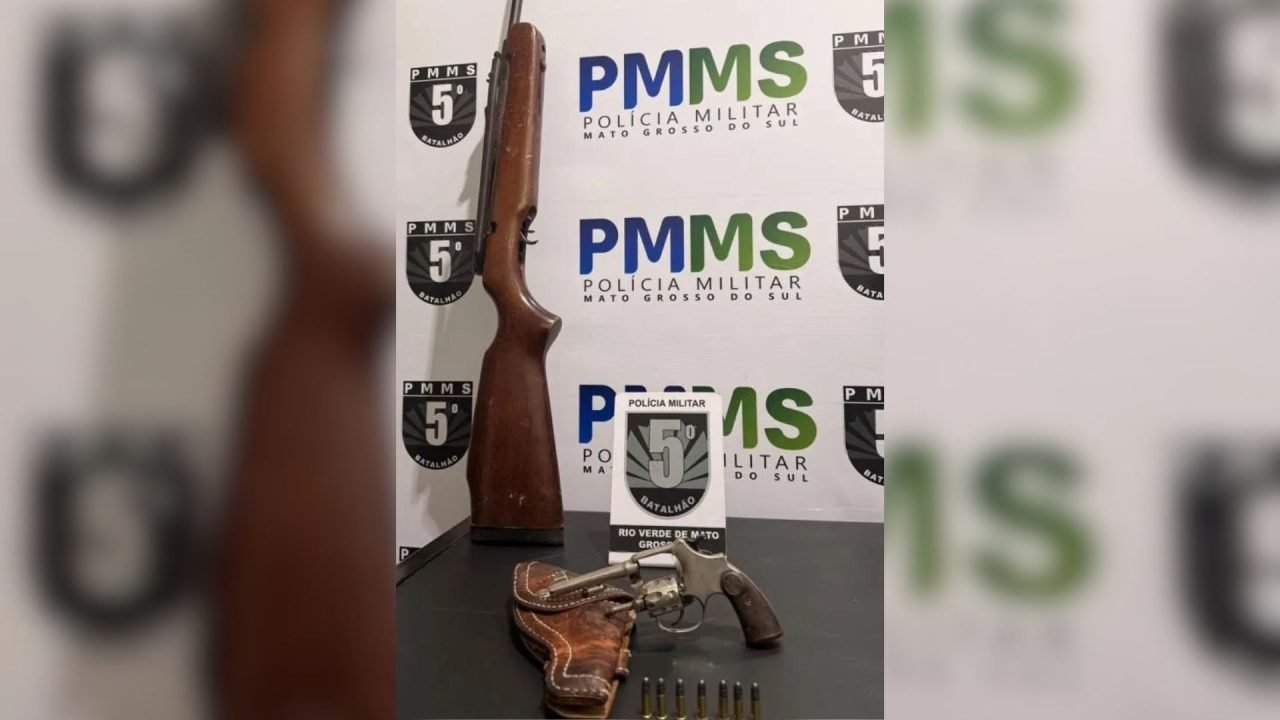 Armas apreendidas — Foto: Armas apreendidas - Foto: Divulgação/ PMMS