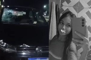 Fabiely estava de bicicleta quando foi atingida por um carro. (Fotos: Reprodução