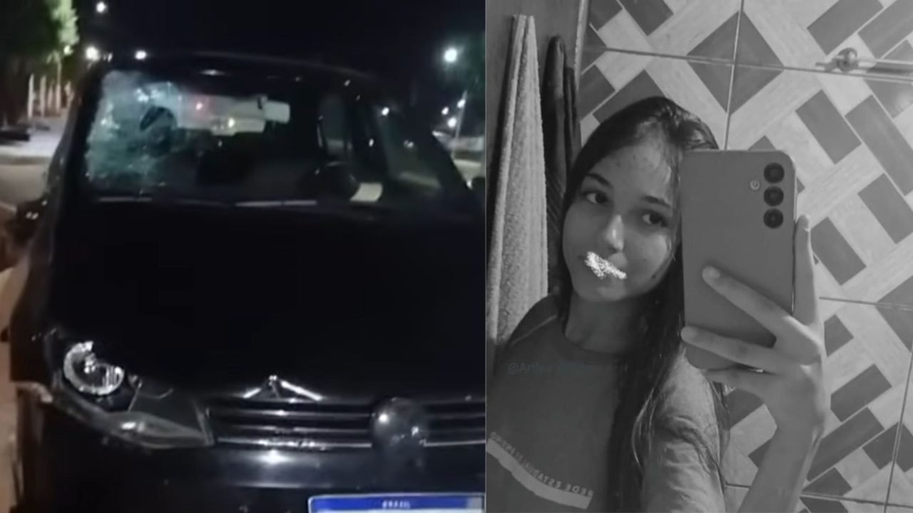 Fabiely estava de bicicleta quando foi atingida por um carro. (Fotos: Reprodução