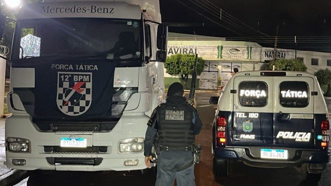 Força Tática de Naviraí Recupera Caminhão Roubado e Prende Homem