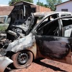 Carro ficou destruído no Bom Retiro. — Foto: Carro ficou destruído no Bom Retiro