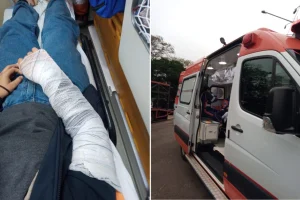 Motociclista ficou ferido após colisão com carro na região central de Nova Andra