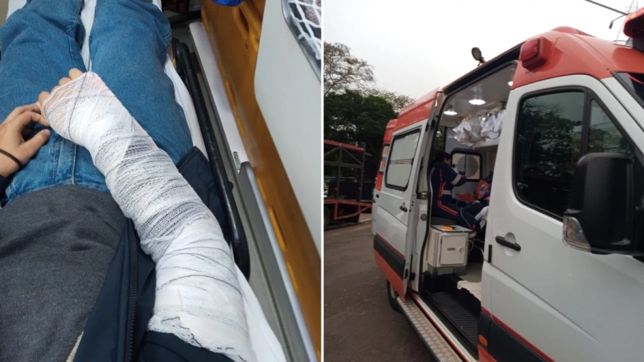 Motociclista ficou ferido após colisão com carro na região central de Nova Andra