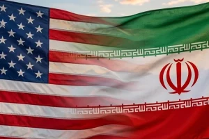 Foto: Bandeiras dos Estados Unidos e do Irã - Imagem ilustrativa criada com IA