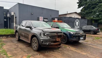 Foto: Suspeito foi preso após tentar fugir de bloqueio policial na MS-289; camin