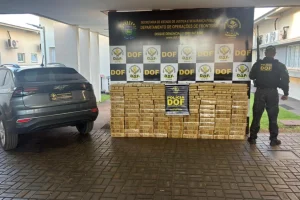 Veículo apreendido com droga — Foto: Veículo apreendido com droga - Foto: DOF/Di