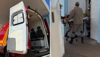 Vítima sendo encaminhada ao pronto-socorro do Hospital Regional - Foto: Jornal d