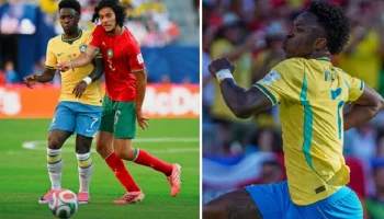 Vini Jr. marcou o gol de empate do Brasil contra o Marrocos — Foto: Vini Jr. mar