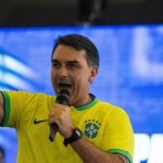 Foto: Senador Flávio Bolsonaro (PL-RJ) durante lançamento da pré-candidatura de