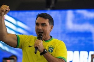 Foto: Senador Flávio Bolsonaro (PL-RJ) durante lançamento da pré-candidatura de
