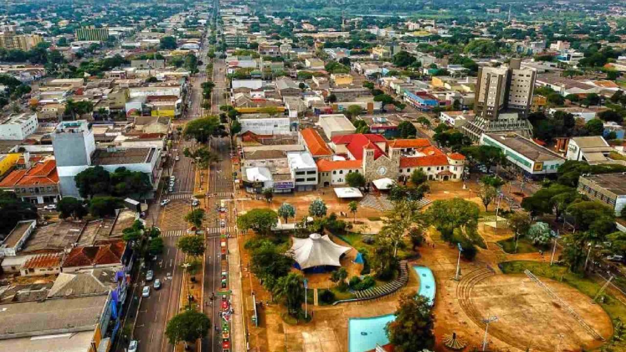 Imagem aérea de Dourados. (Reprodução, PMD) — Foto: Imagem aérea de Dourados. (R