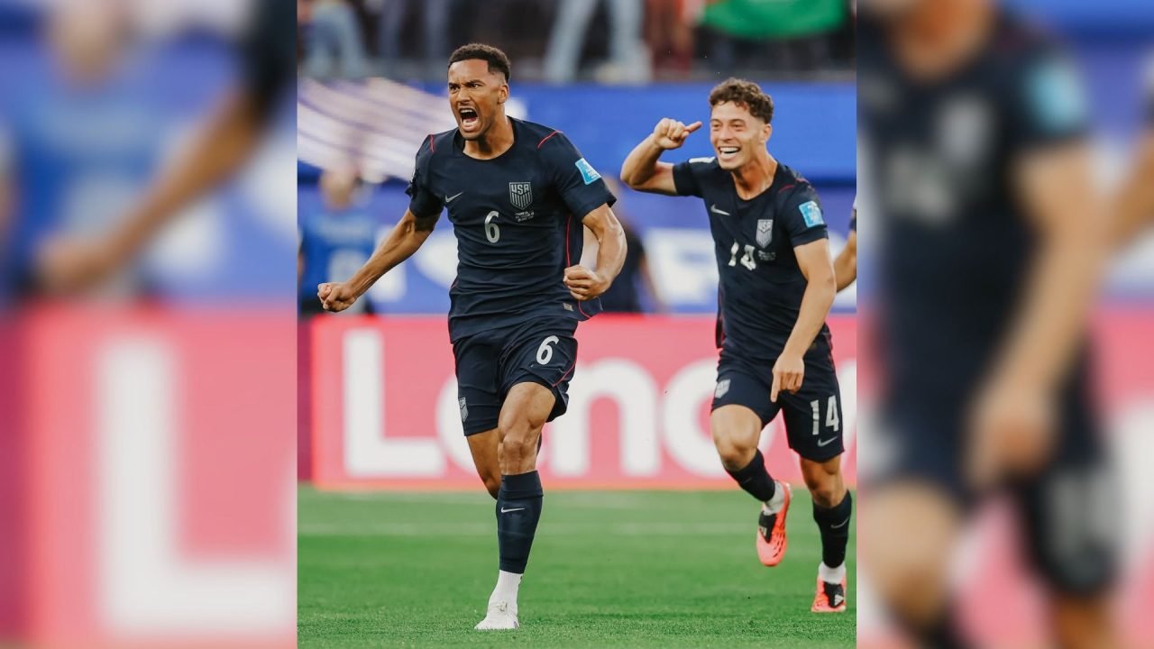 Auston Trusty, dos Estados Unidos, marcou o gol que quebrou o recorde. — Foto: A