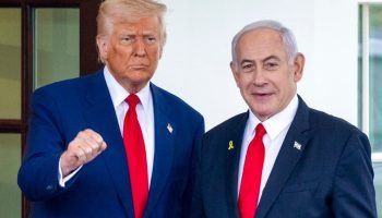 Presidente dos Estados Unidos, Donald Trump, e o primeiro ministro israelense, B