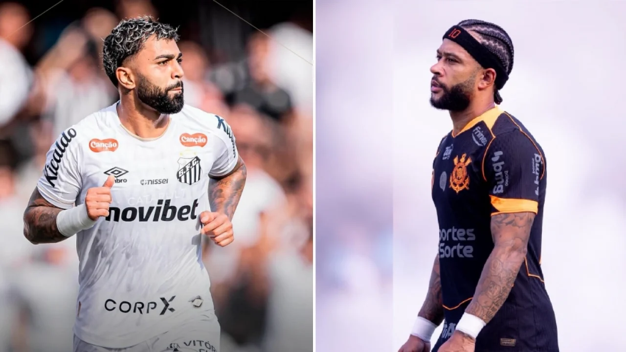 Foto: Gabigol e Depay marcam, e clássico entre Santos e Corinthians termina empa