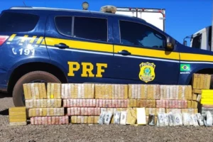 Foto: Droga apreendida - Foto: PRF/Divulgação