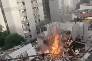 Explosão em Jaguaré. — Foto: Explosão em Jaguaré. (Foto: TV Brasil)