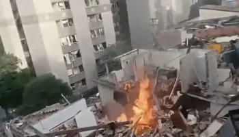 Explosão em Jaguaré. — Foto: Explosão em Jaguaré. (Foto: TV Brasil)