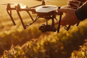 men-piloting-drone-capture-aerial-farm-image-generated-by-ai