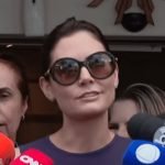 Michelle Bolsonaro em coletiva — Foto: Michelle Bolsonaro em coletiva Reprodução