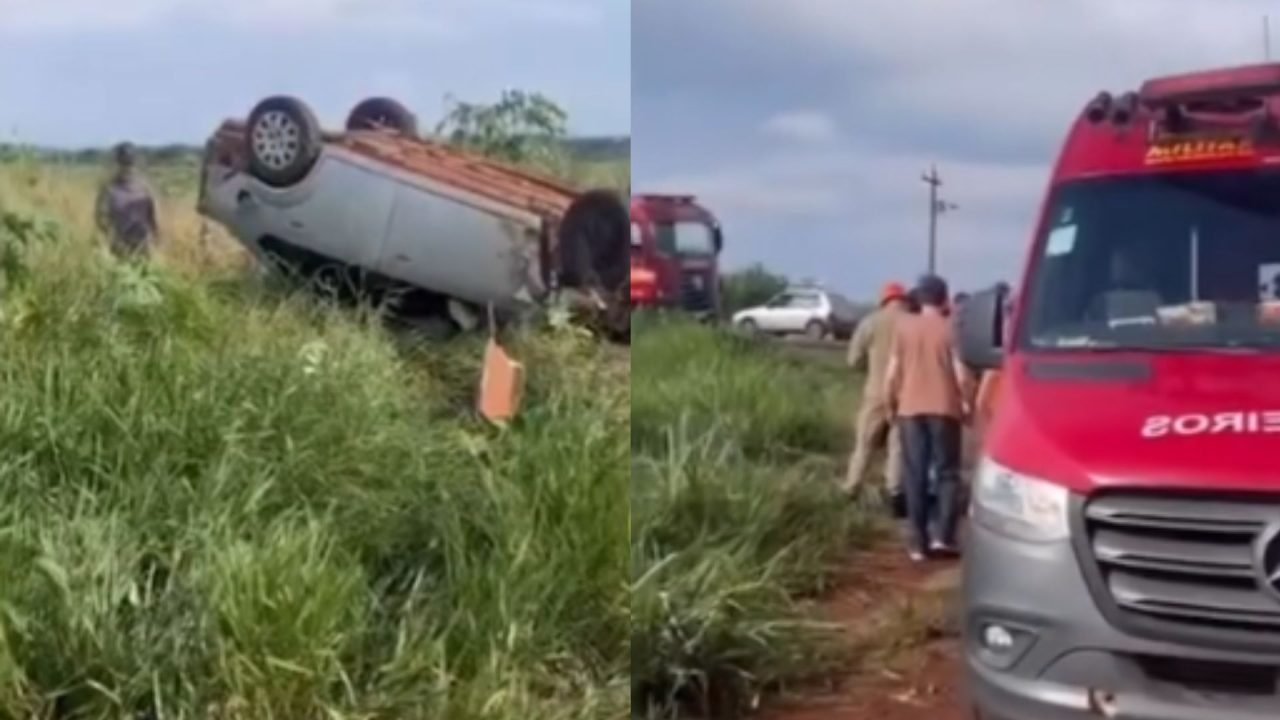Bombeiros no local do acidente — Foto: Bombeiros no local do acidente - (Imagens