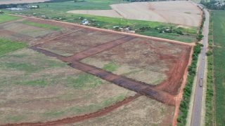 Vista aérea da MS-141, no prolongamento da Avenida Amélia Fukuda, ao lado do Dis