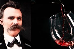 O filósofo Friedrich Nietzsche e uma taça de vinho. — Foto: O filósofo Friedrich