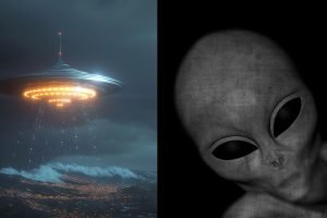 OVNI e extraterrestre. (Foto: Ilustrativa/Free Pik)