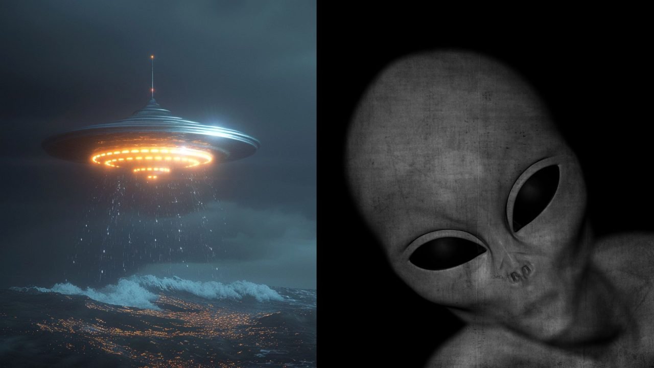 OVNI e extraterrestre. (Foto: Ilustrativa/Free Pik)