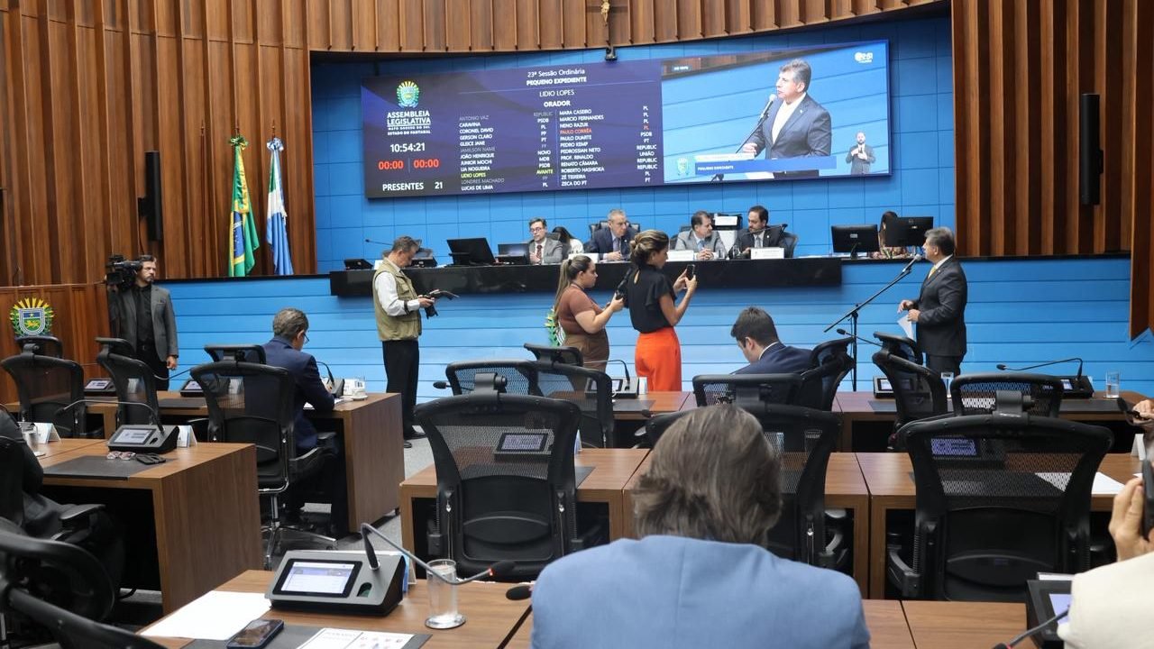Plenário da Alems. — Foto: Plenário da Alems. (Léo de França, Jornal Midiamax)