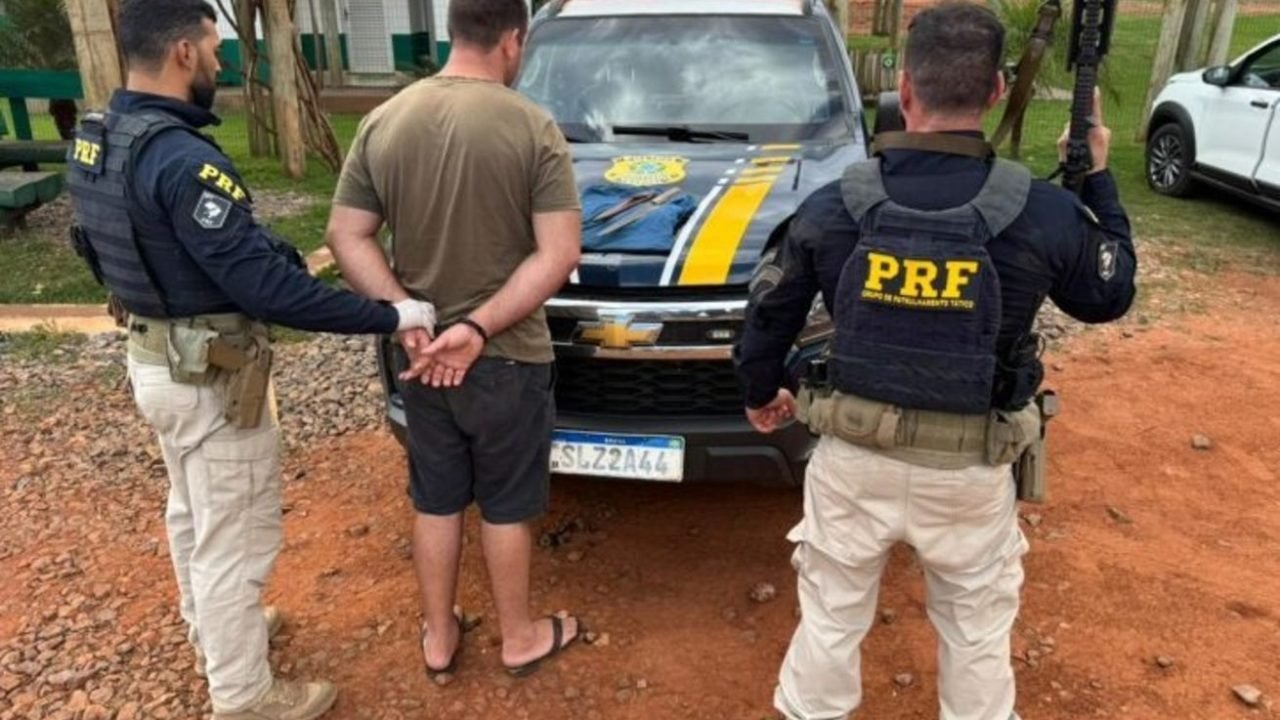 Foto: Um dos autores, preso em MS (Divulgação/PRF)