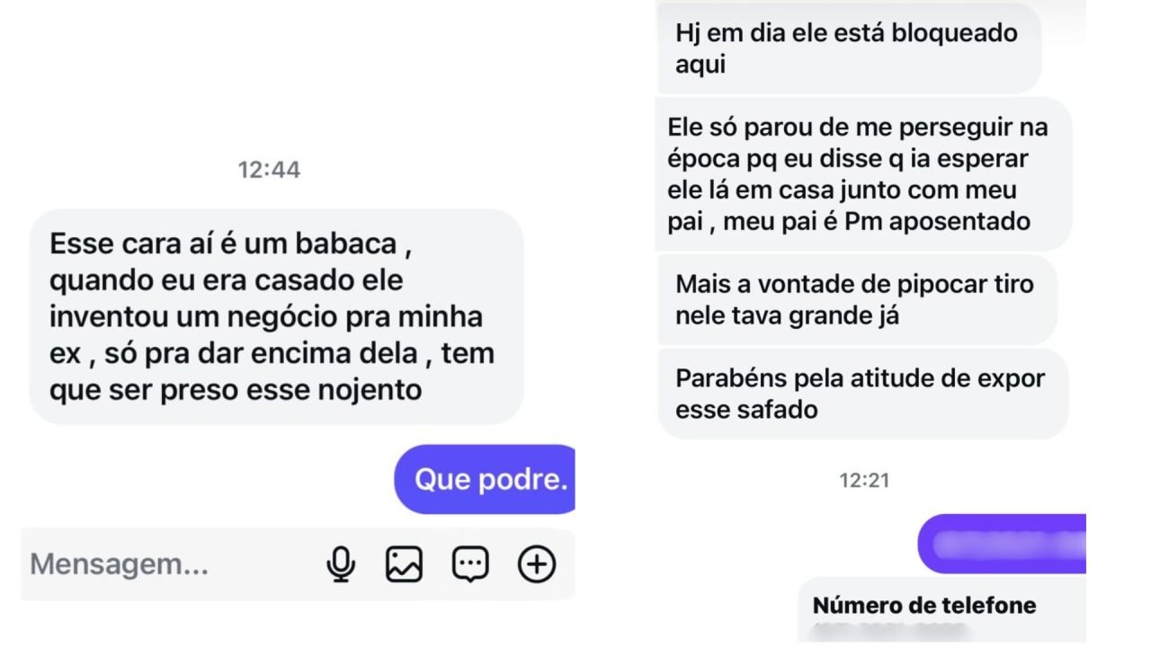 Foto: Relatos de vítimas, publicados em rede social - Imagem: Reprodução, Fala P