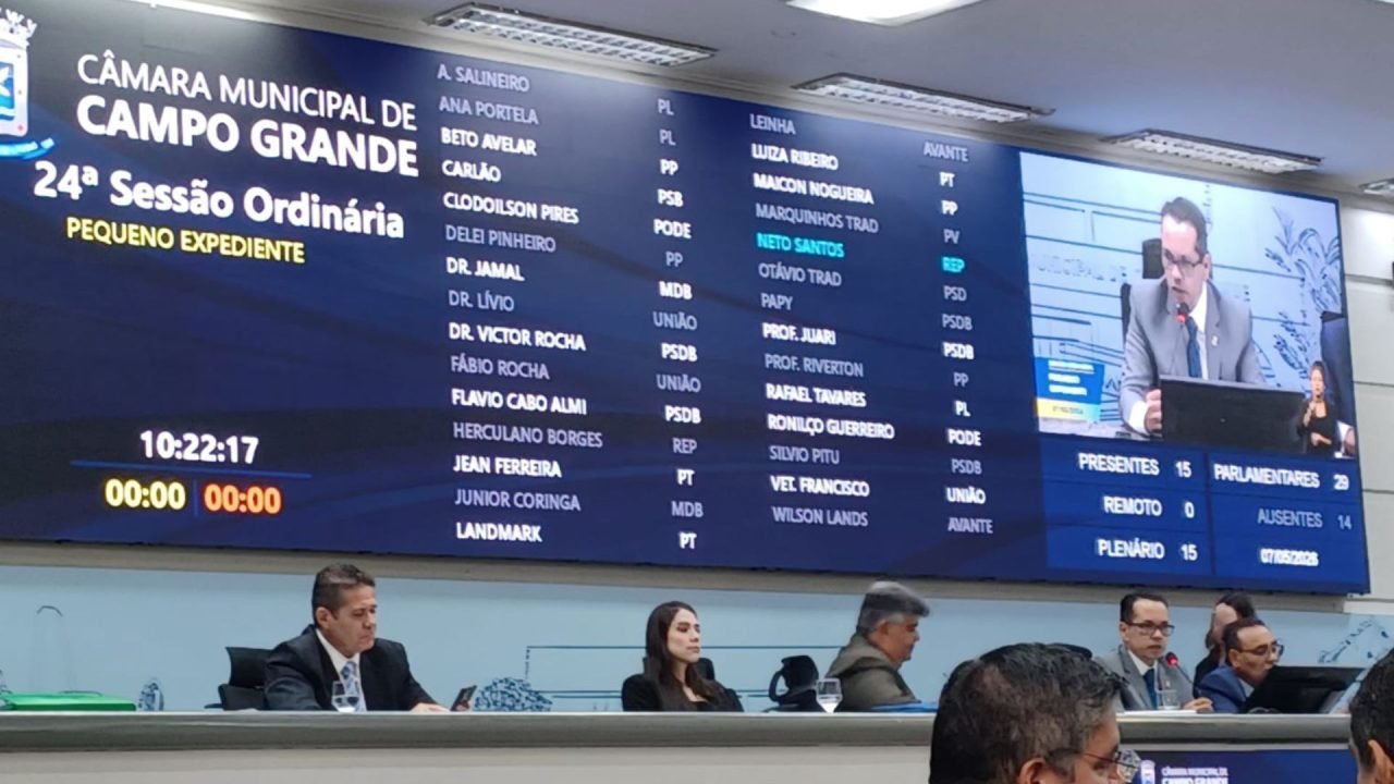 Vereadores no plenário após mais de 1h de sessão. — Foto: Vereadores no plenário