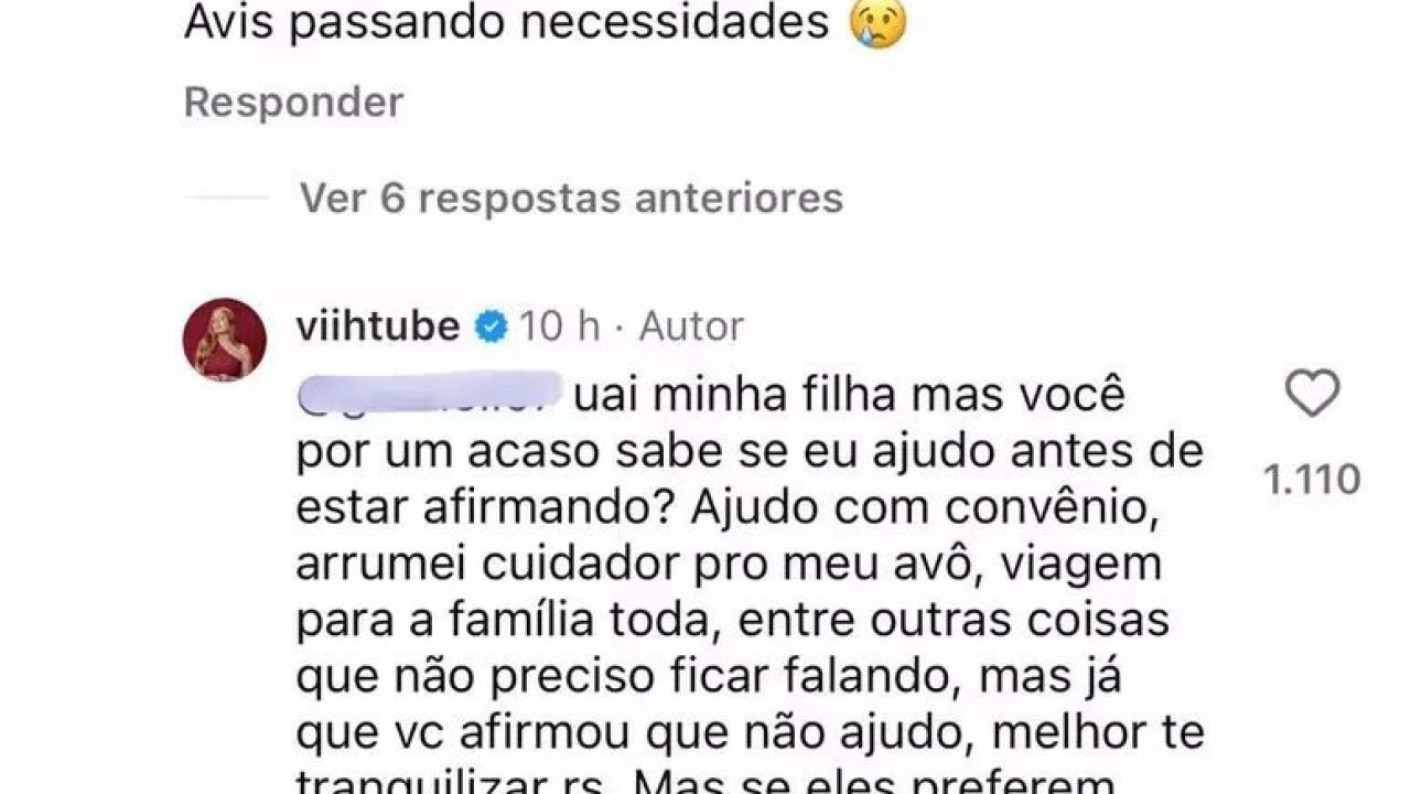 Viih Tube responde críticas sobre ajuda financeira à família